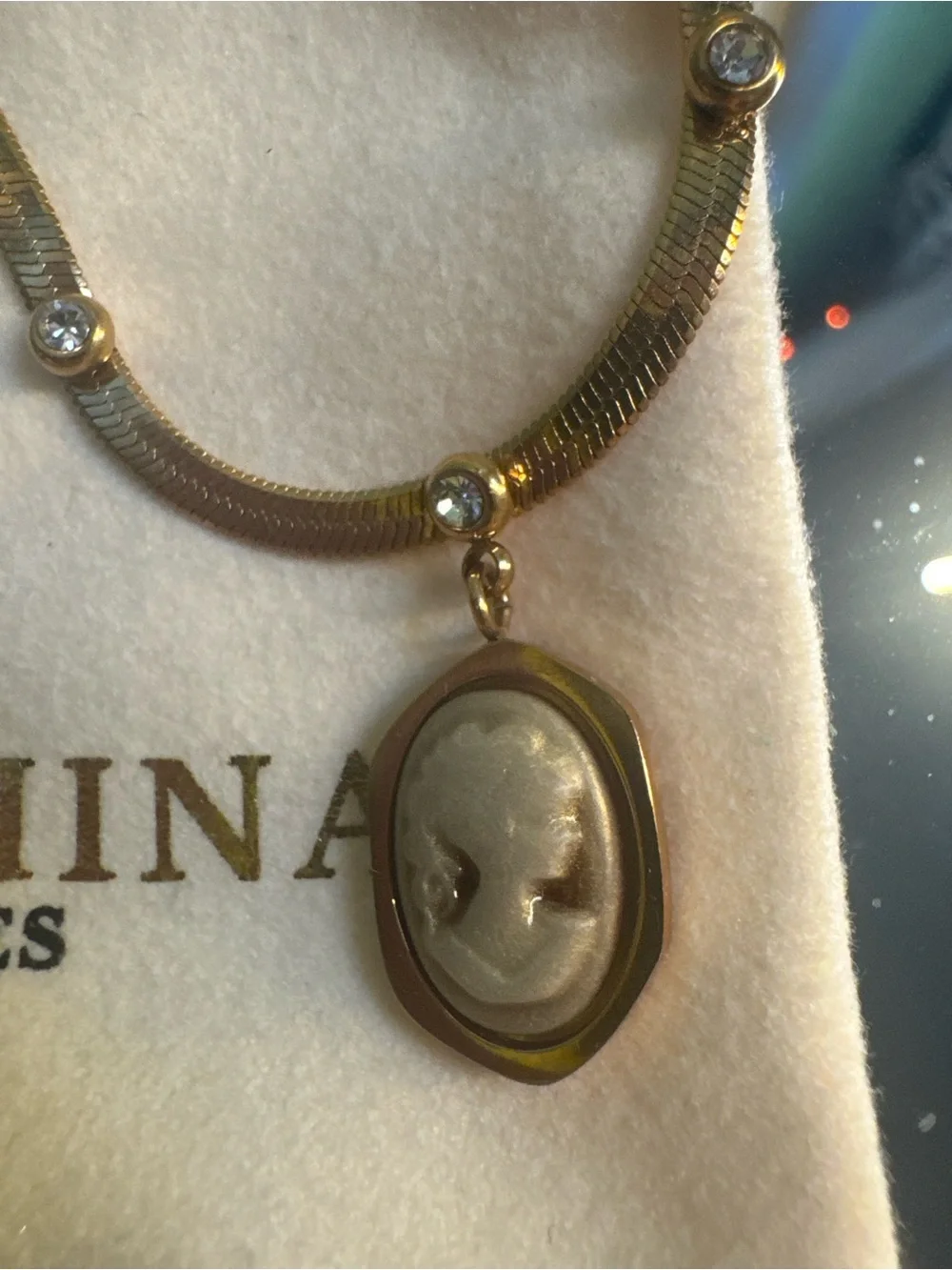 Gold-Tone Cameo Necklace